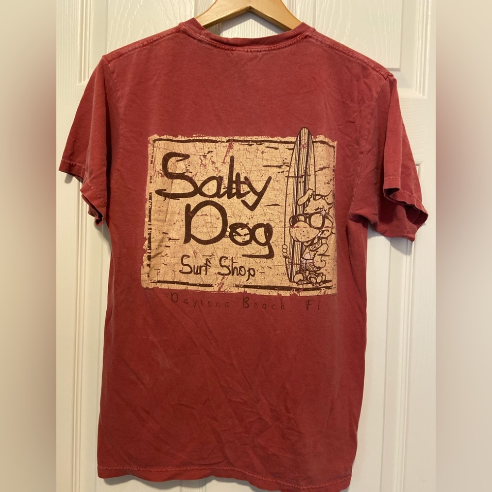Vintage washed Salty Dog Surf Shop vintage logo t-shirt